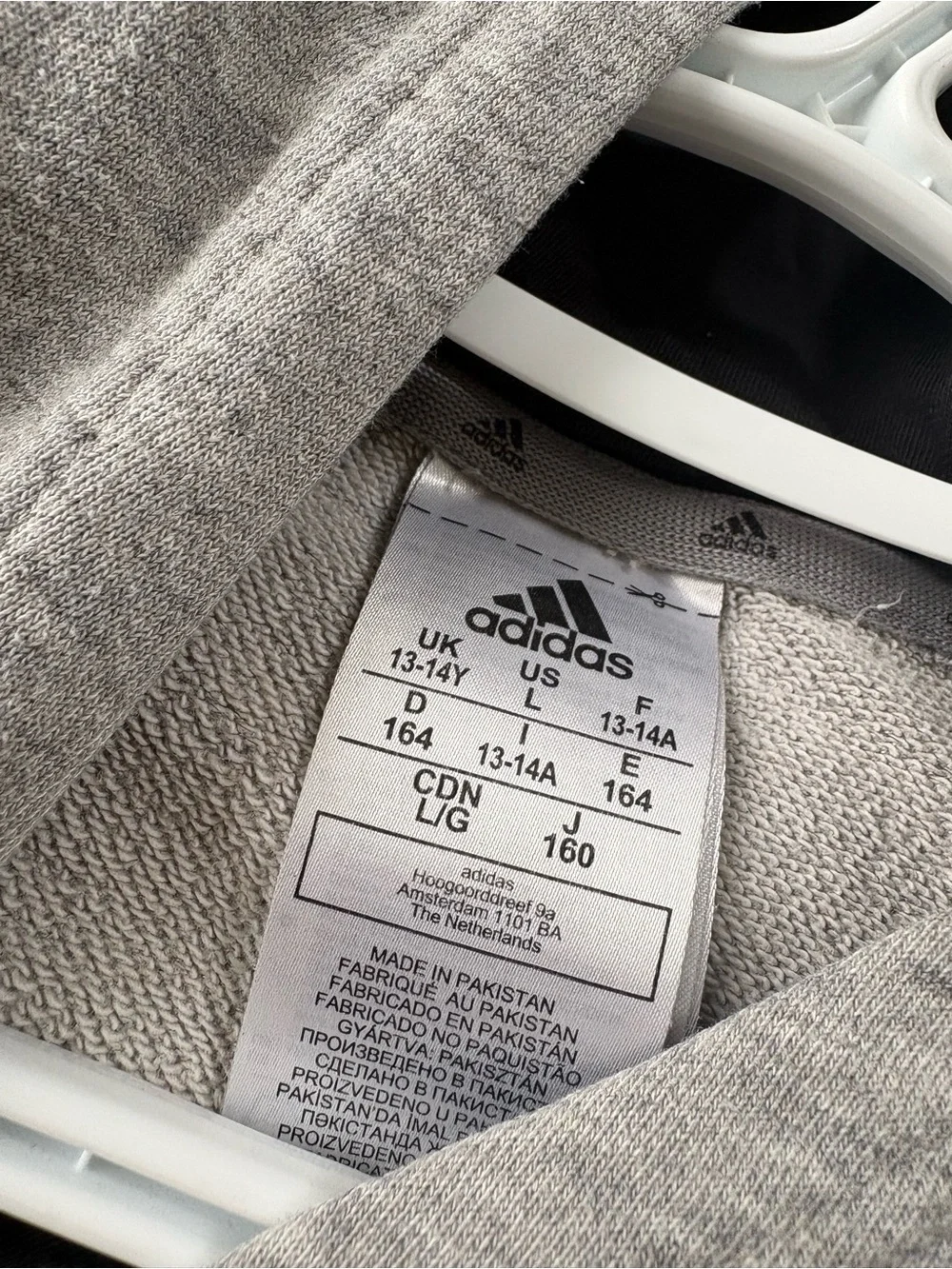 Adidas Essentials Big Logo Hoodie - Heather Gray Classic Sportswear - Picture 7 of 7